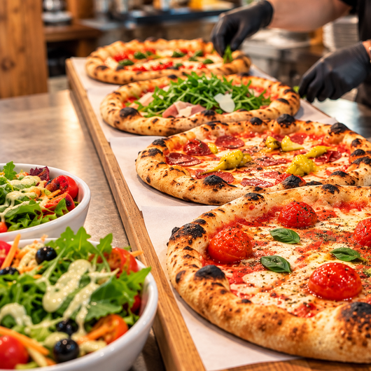 Pizzagaudi im Alten Backhaus. Pizzabuffet direkt am Tisch genießen.